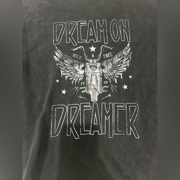 Zutter Sweatshirt Dream on Dreamer Grey Large French Terry Cotton Motorcycle - Picture 5 of 8